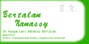 bertalan nanassy business card