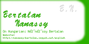 bertalan nanassy business card